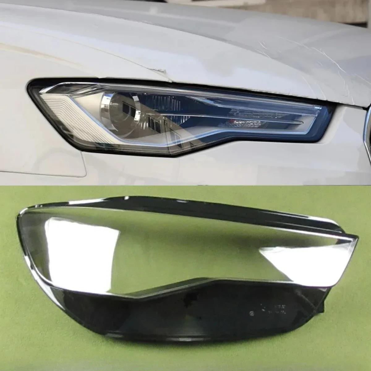 

For Audi A6 A6L C7 Transparent Lampshade Headlamp Cover Lens Headlight Lamp Shell Plexiglass 2016 2017 2018