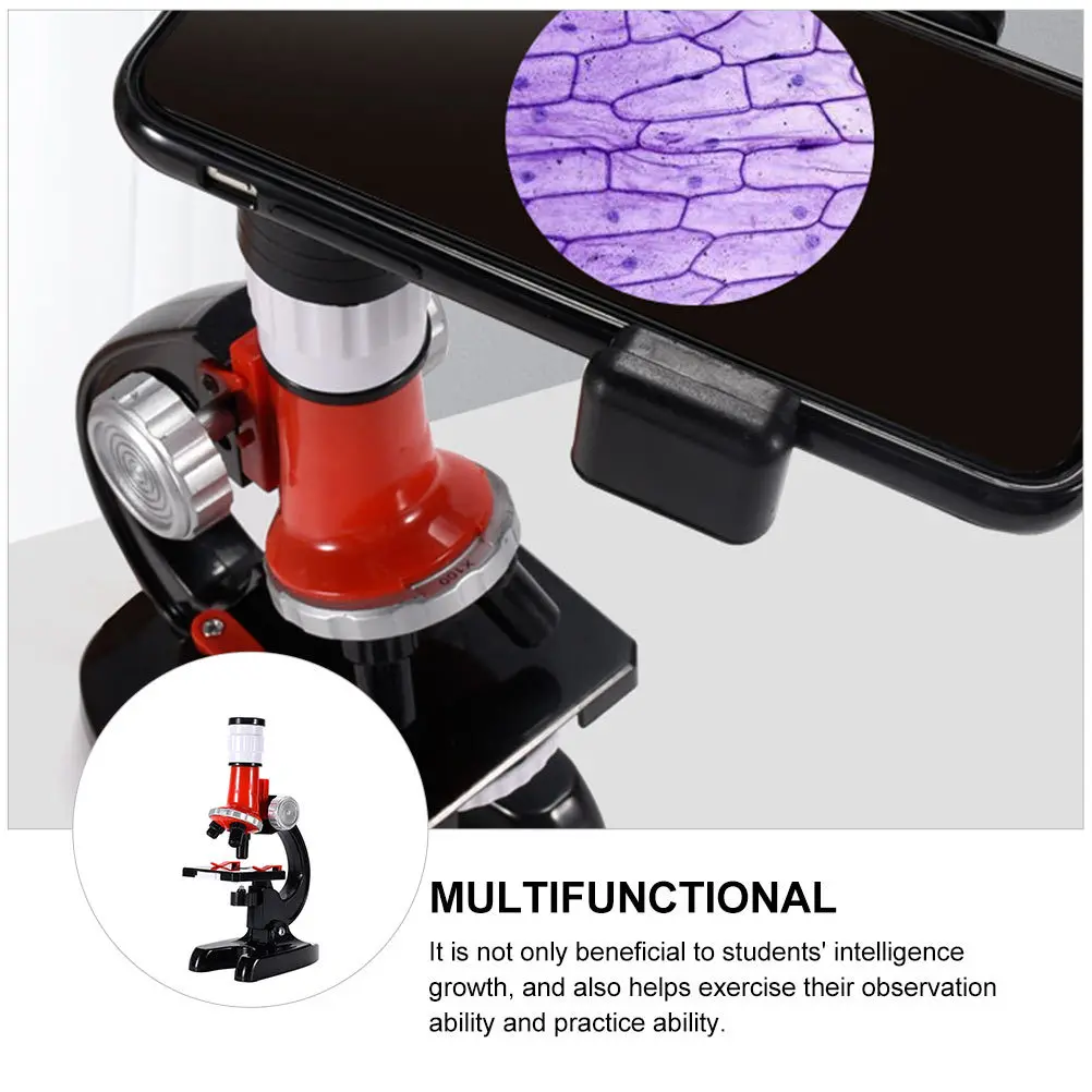 1 ensemble de Microscope scientifique pour enfants 1200X, outil expérimental biologique éducatif, fourniture d'observation en laboratoire, Exploration précoce
