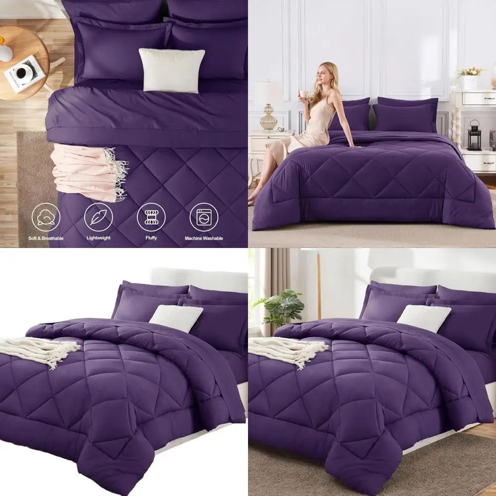 

Luxury 7-Piece King Bedding Set: All-Season Comforter, Sheets, Pillowcases & Shams