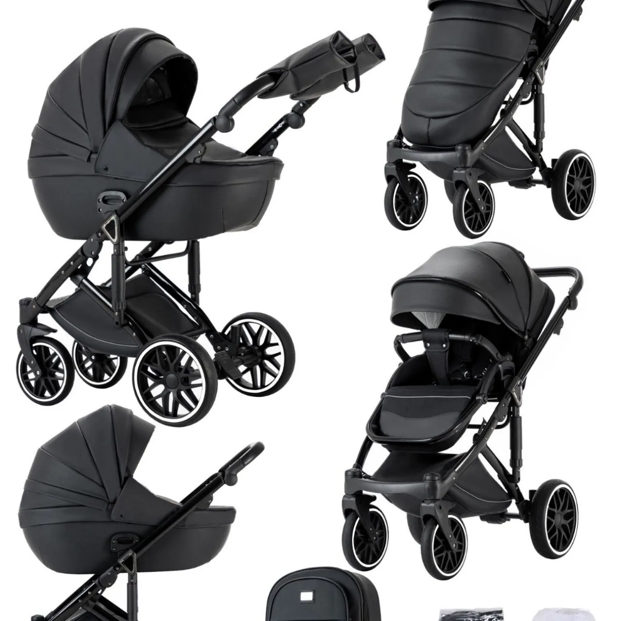 

Коляска-трансформер 2-в-1 с высоким положением сиденья, безопасная, с функцией лежания, складная, для новорожденных