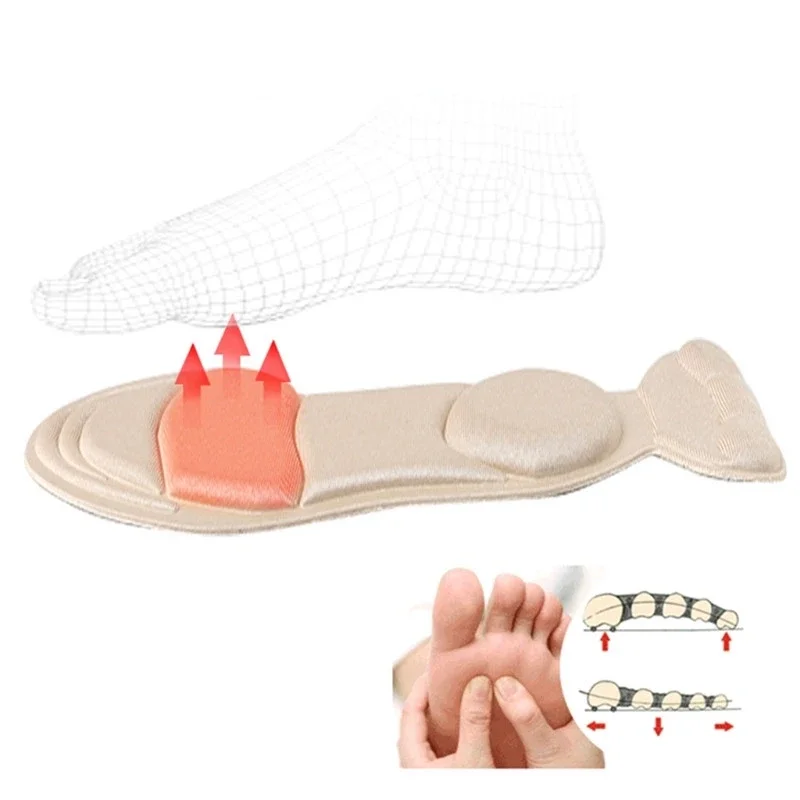 1Pair T-shaped Memory Foam Insoles Invisible Women Arched Support Insert High-heels Shoe Pads Heel Protection Insole image 3