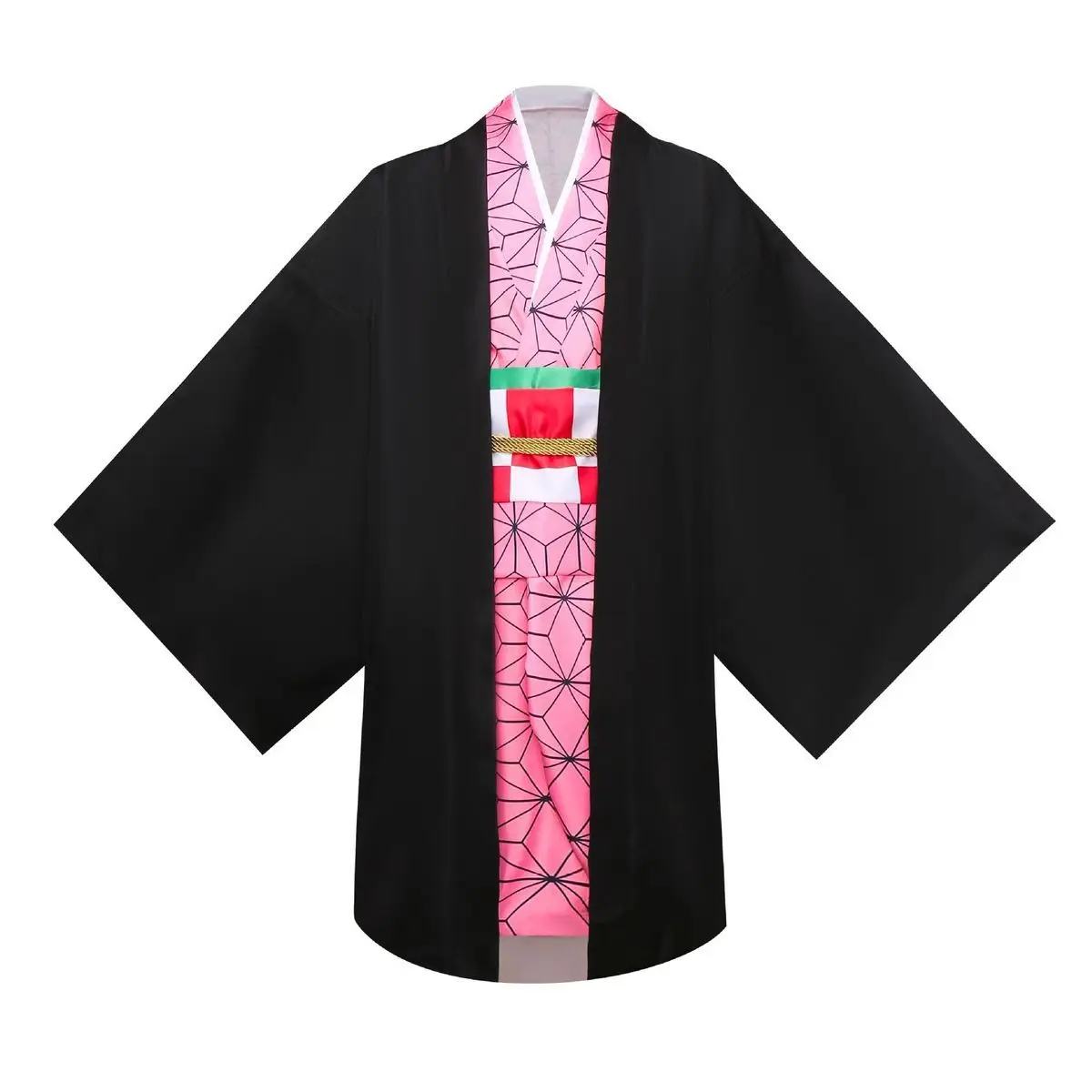 Kamado Nezuko Anime Cosplay Costume, Kimono, Perruque, Uniforme, Hallween, Femmes, Enfants