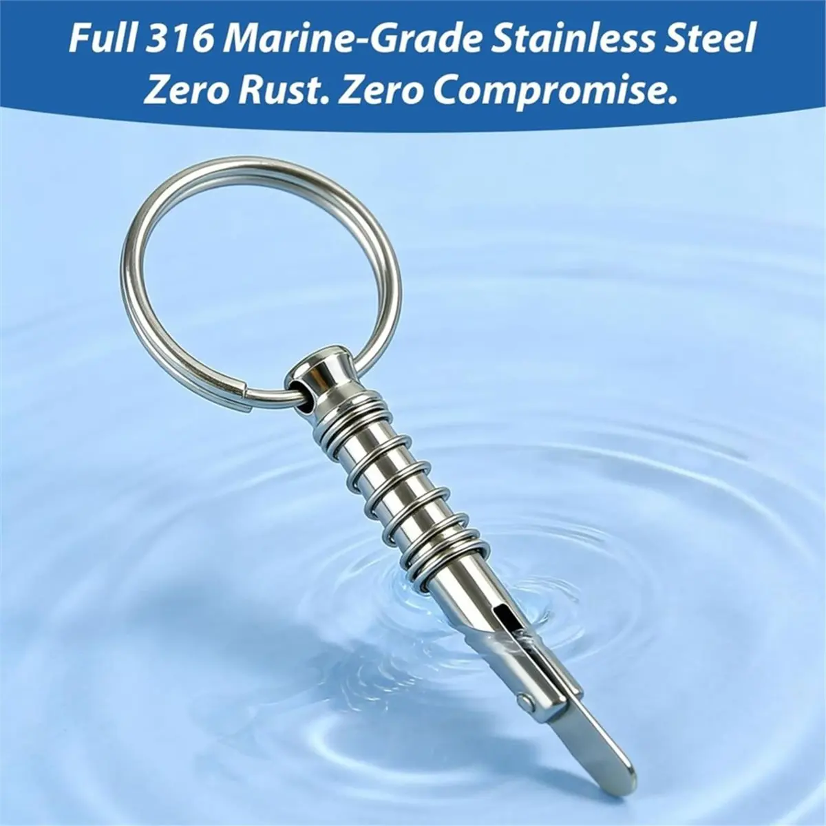 PHONE&GEAR 4 Pack Quick Release Pin with Drop Cam & Spring , 316 Stainless Steel Boat Hardware for Bimini Top, Boat & Pontoon