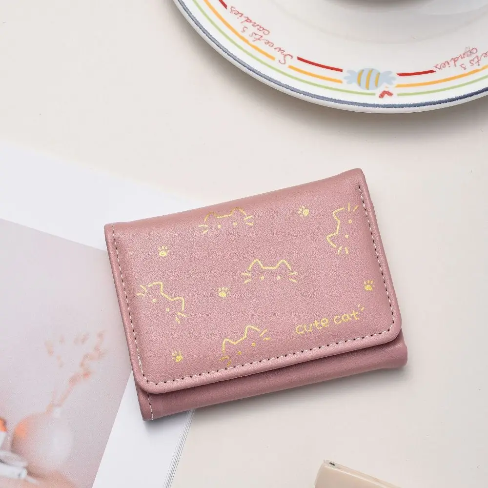 3 طيات هريرة مطبوعة محفظة لطيف هريرة الكلب INS نمط قصير لطيف محفظة صغيرة بو الجلود محفظة نسائية للعملات المعدنية للفتيات الطلاب هدية #5