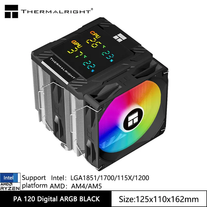 Thermalright Peerless Assassin 120 Digital Chassis Air Cooling Radiator，CPU/GPUsimultaneous monitoring/Support LGA1851/1700/AM5