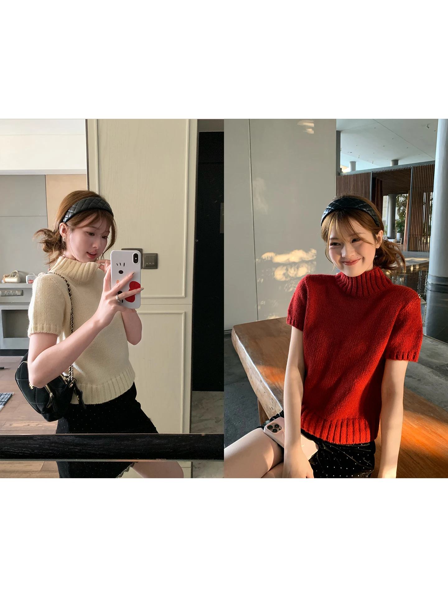 

Женский пуловер из шерстяной смеси с высоким воротником, укороченный, универсальный, комфортный, средней мягкости.