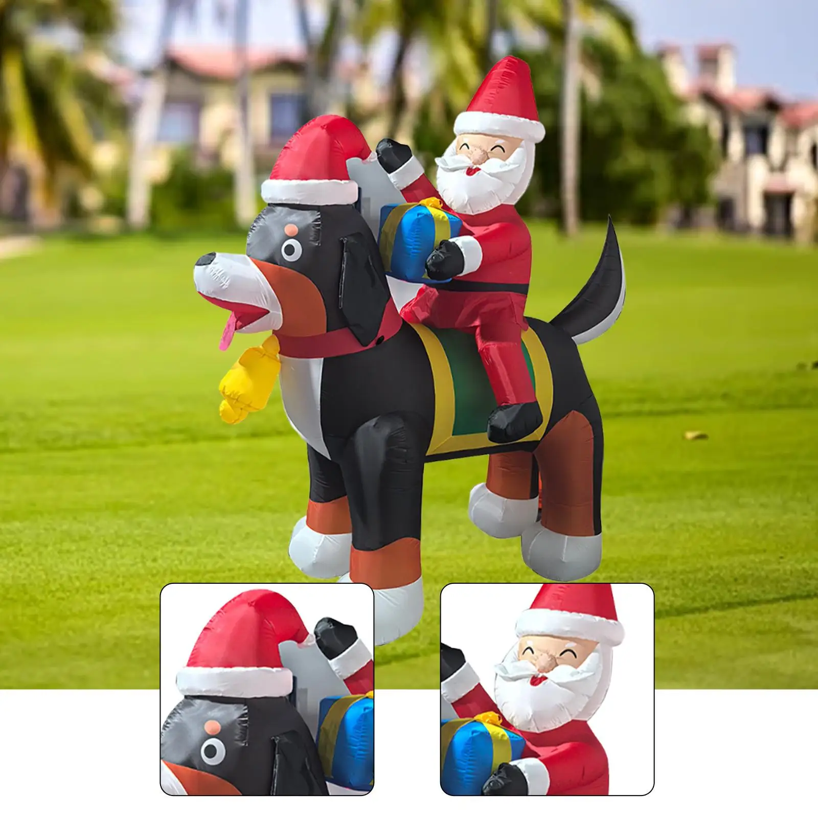 

Надувной Санта-Клаус 2.2 м, гигантское рождественское украшение, водонепроницаемое, со светодиодной подсветкой, для двора и дома