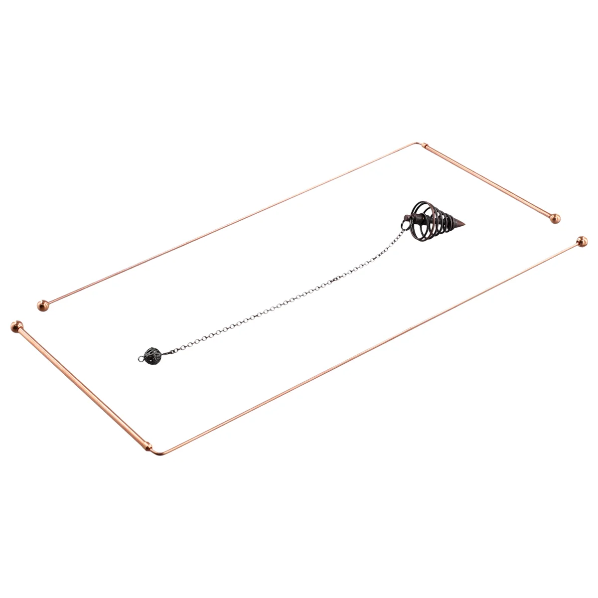 Y06A Copper Dowsing Rods - 99.9% Pure Copper 2PCS Divining Rods Energy Water Witching Detector with Pendulum Pendant
