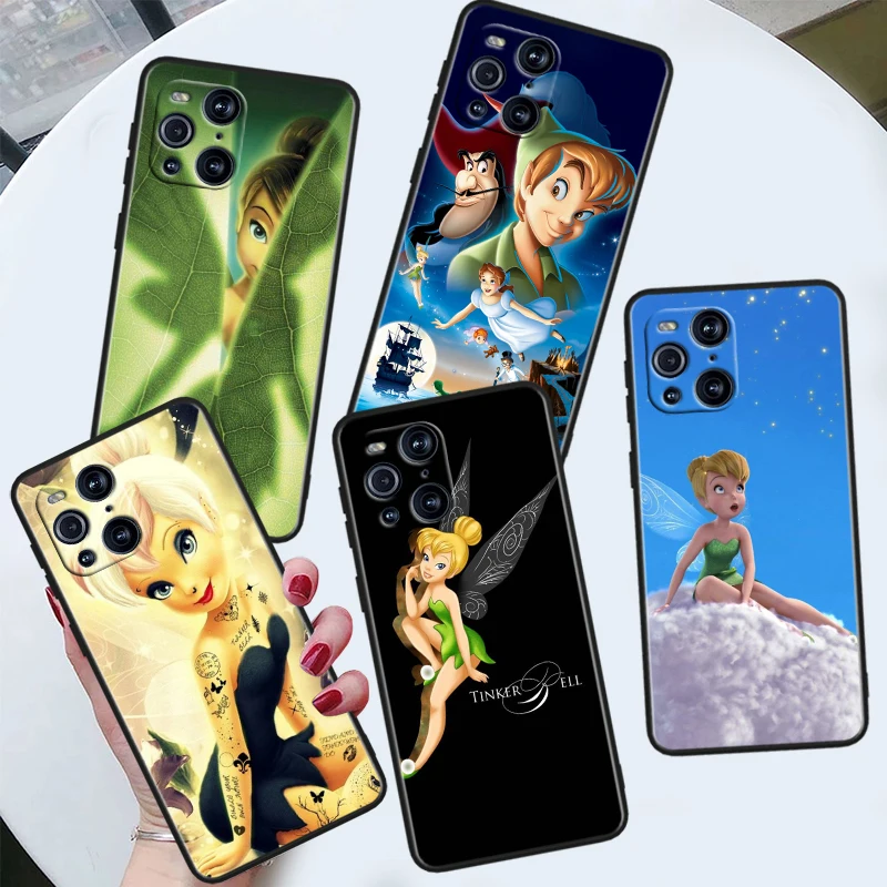 Tinker Bell Disney Princess For OPPO Find X6 X5 X3 X2 F21S F21 Pro Lite Neo Black Silicone Fundas Soft Cover Capa Phone Case