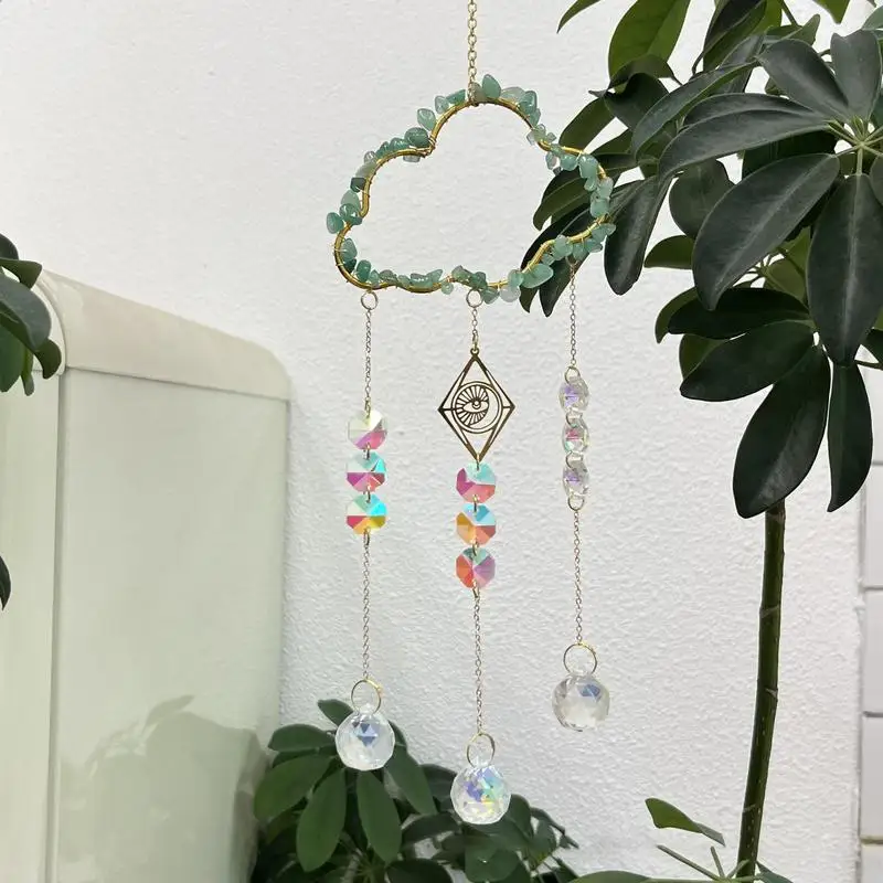 คริสตัลรูปดวงอาทิตย์ catchers สำหรับหน้าต่างในร่มที่ดักแสงแดดสีเมฆที่ห้อยระย้าทำสีรุ้ง