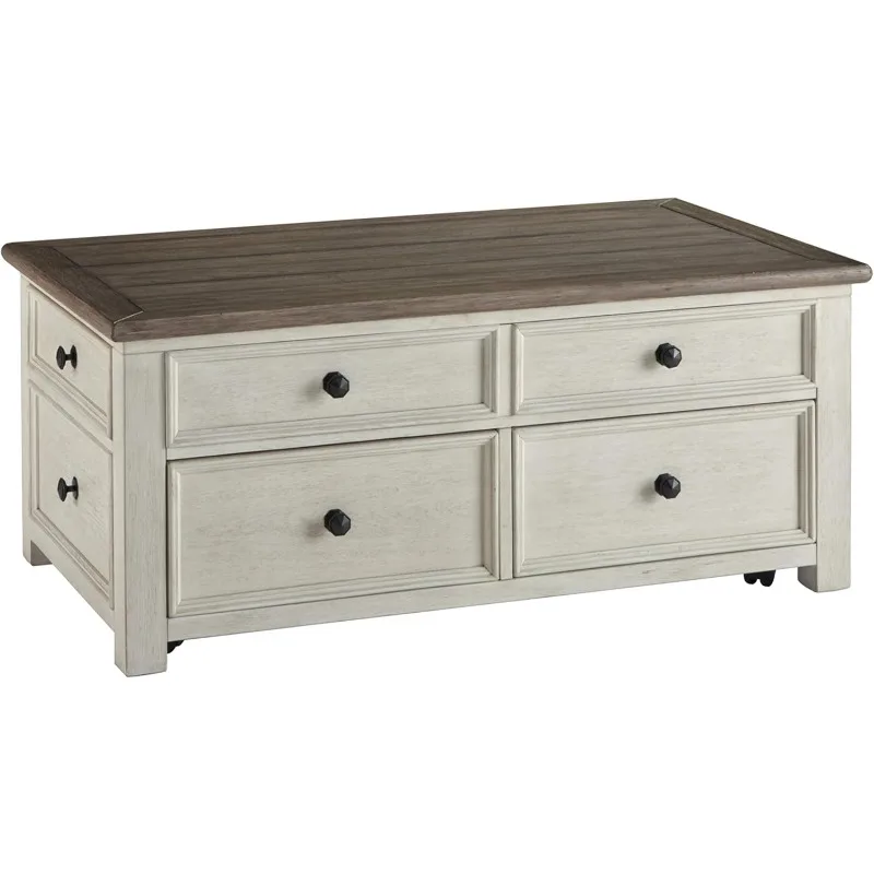 

Farmhouse Lift Top Coffee Table with Drawers, Multi Purpose Coffee Table with Drawers Suitable for Bedrooms, Living Rooms