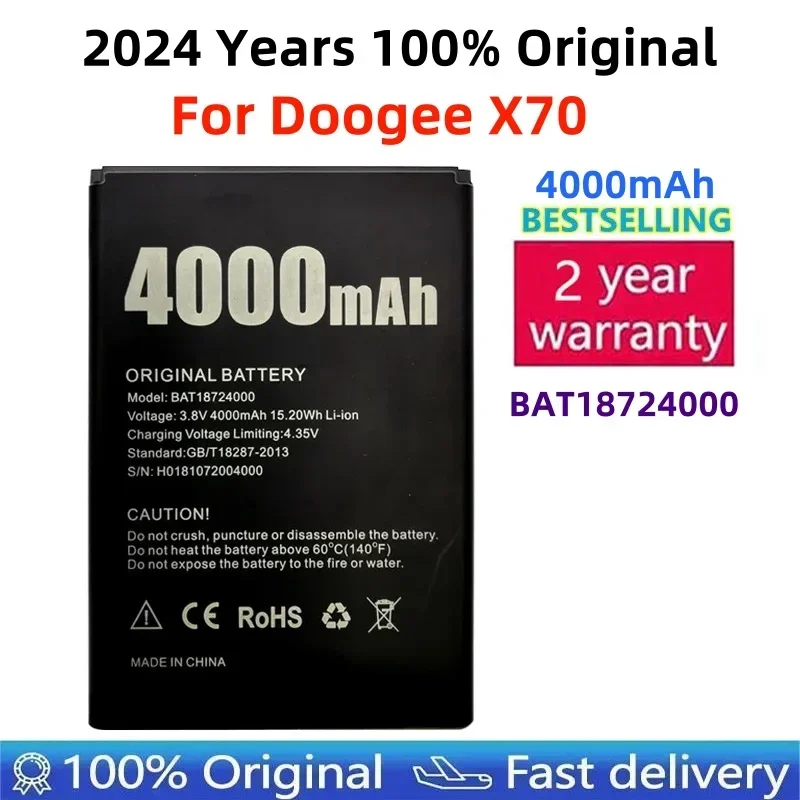 

100% Original New Battery BAT18724000 4000mAh For Doogee X70 Bateria Phone Battery Replacement Batteries