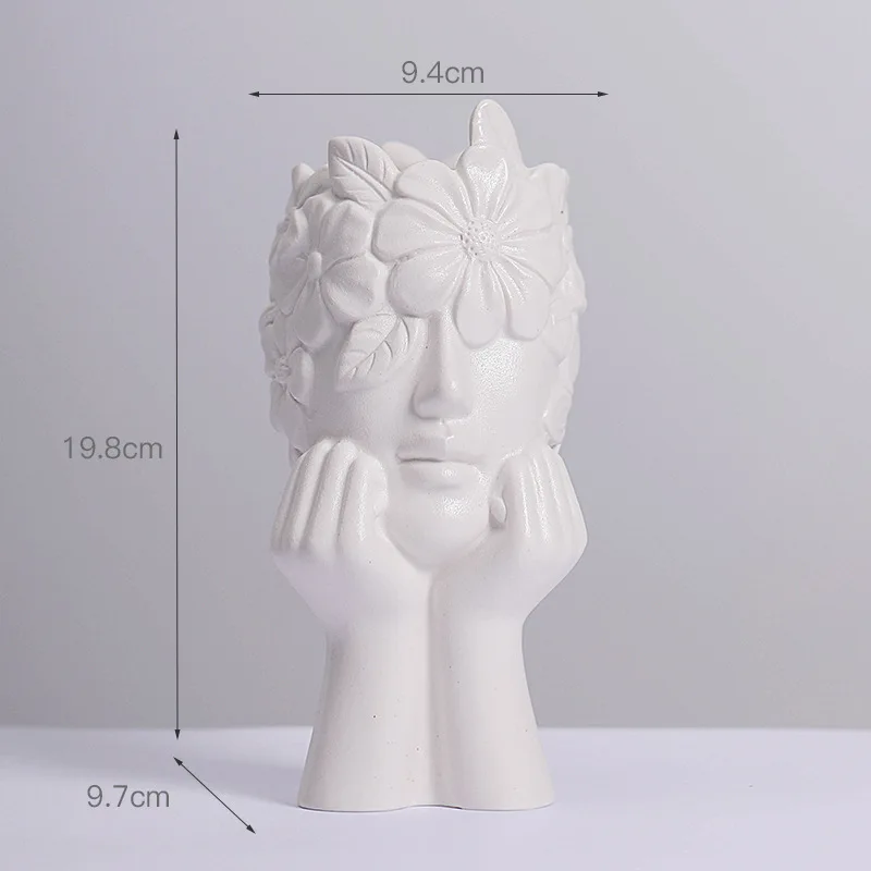 Imagem -05 - Cerâmica Vintage Mulher Busto Vaso Porcelana Abstrata Headwear Atriz Flower Pot Casa Broadway Ornamento Art Decor Presente Artesanal