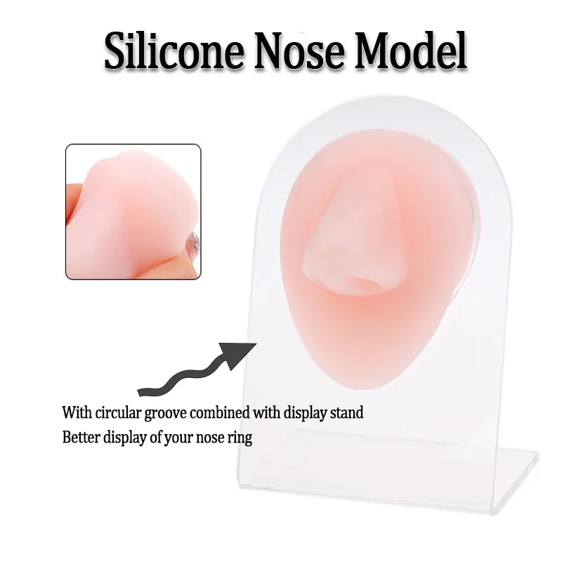 Soft Silicone Nose Model Simulation Part Display for Piercing Jewelry Teaching Show