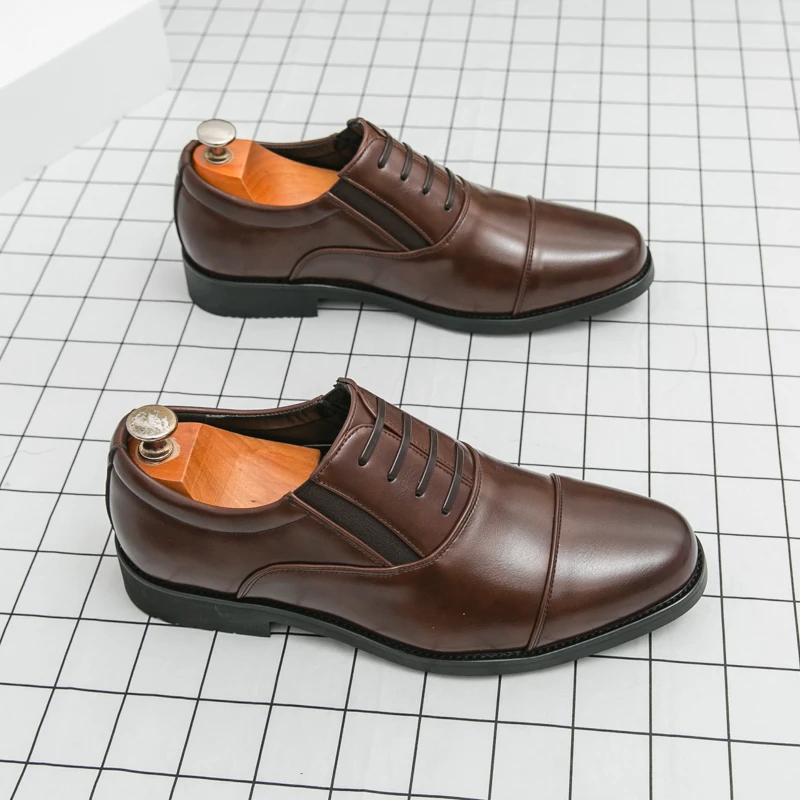 Men Shoes Business Formal Leather Shoes Lace-up Comfortable and Breathable Office Shoes Wedding Banquet Shoes Men Sizes 38-46
