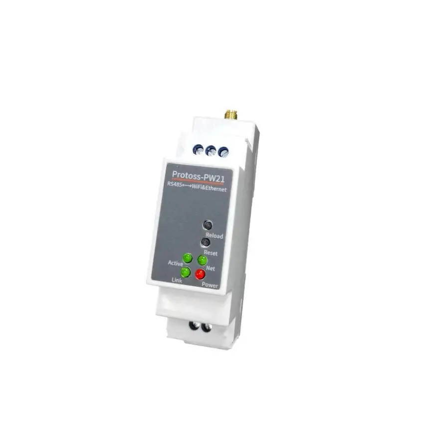 Servidor Serial WIFI, Trilho Din, Suporte Modbus TCP para RTU, Atualização Web OTA, RS485 para Ethernet, 110-240V, 24V, PW21