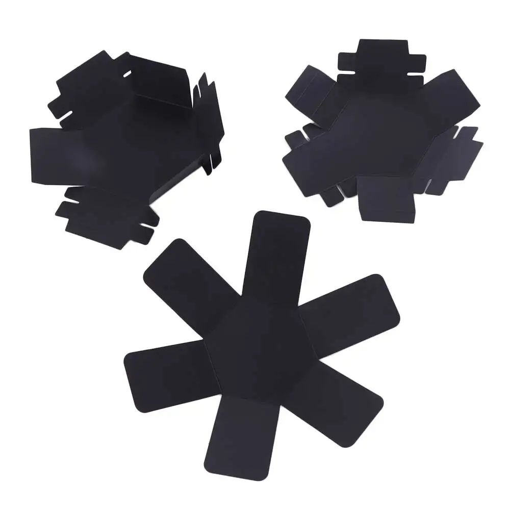 Papier-Explosion, Fotoalbum, Geschenkbox, selbstklebend, handgefertigt, mehrschichtig, sechseckige Explosionsbox, Sammelalbum, Schwarz