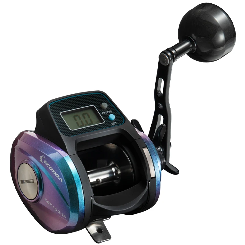 ECOODA ERF Line Counter Fishing Reel 8kg 12kg 15kg Drag Power Sea Fishing Reel Overhead Reel