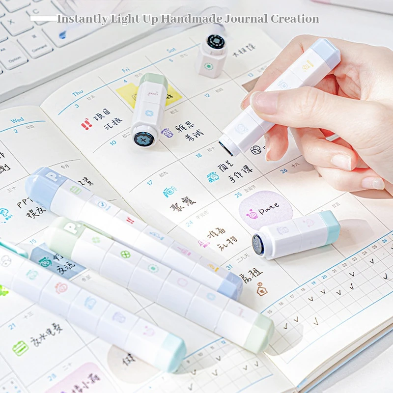 

1/6 шт., печать планов, Новое поступление, милый список дел, набор штампов для справочника, школьные канцелярские принадлежности, разные штампы, подарок для детей