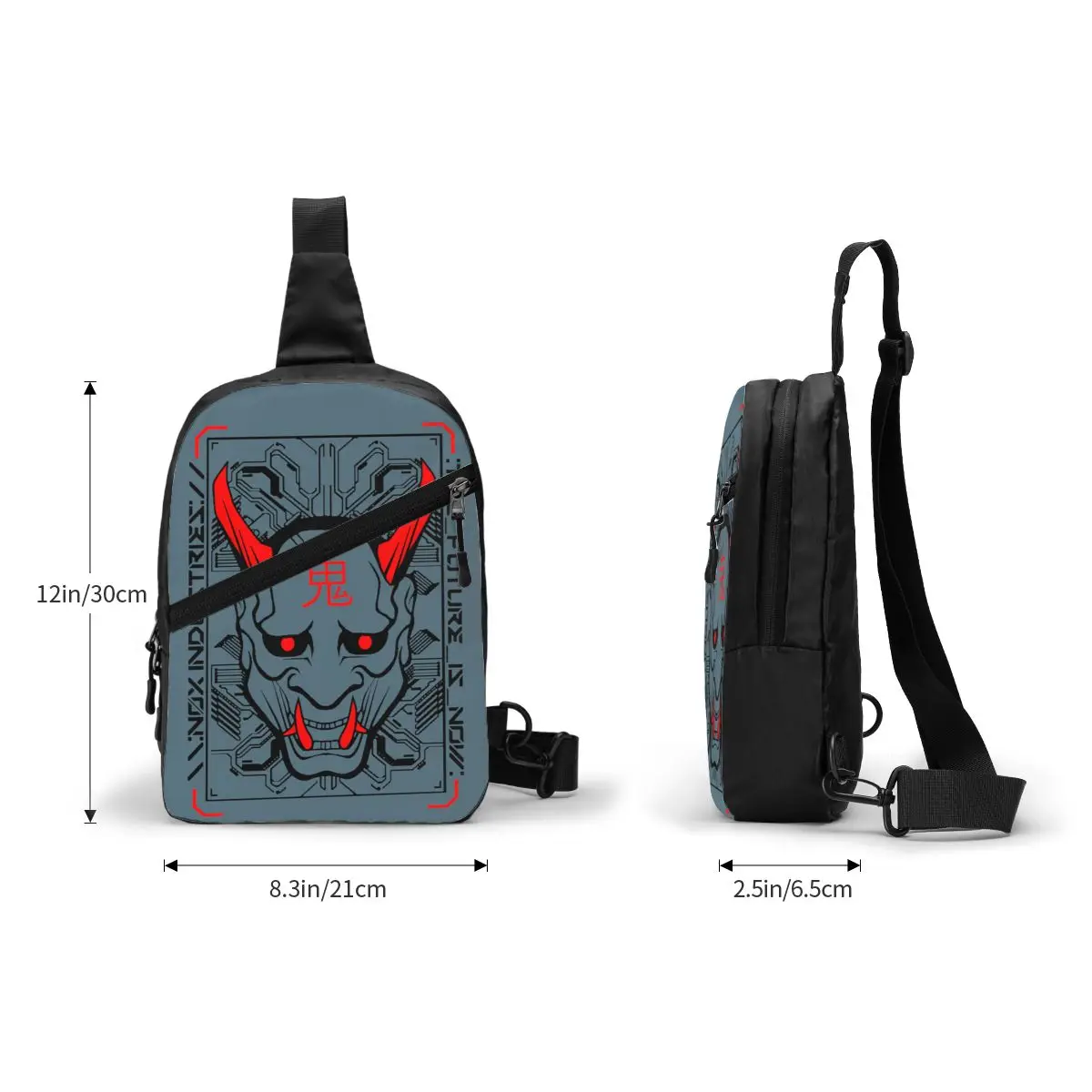 The Future-mochila japonesa Oni Samurai Techwear para hombre, bandolera de pecho, informal, para viajar