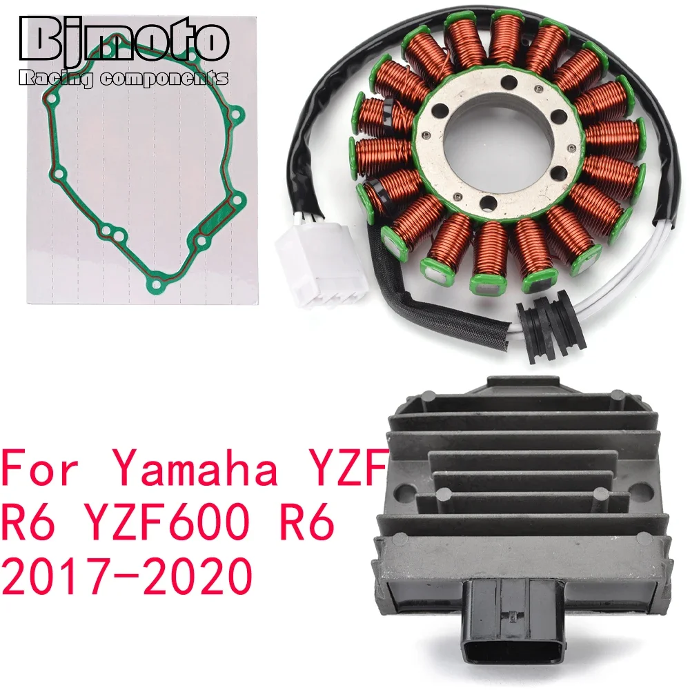 

YZF600 2020 Engine Stator Coil+Voltage Regulator rectifier For Yamaha YZF R6 YZF600 R6 2017 2018 2019 With Gasket