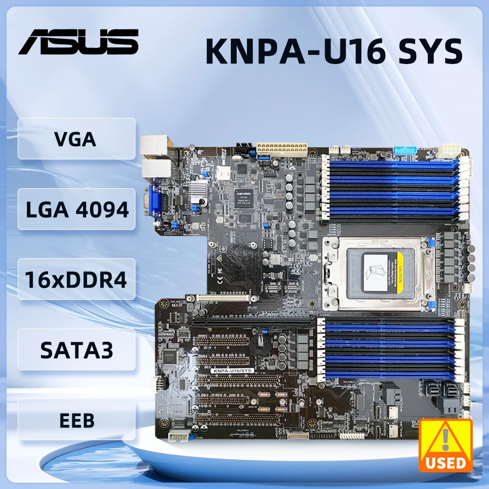 ASUS KNPA-U16/SYS EEB Server Motherboard Socket SP3 for AMD EPYC 7000 Series Processors 16 DIMMs DDR4