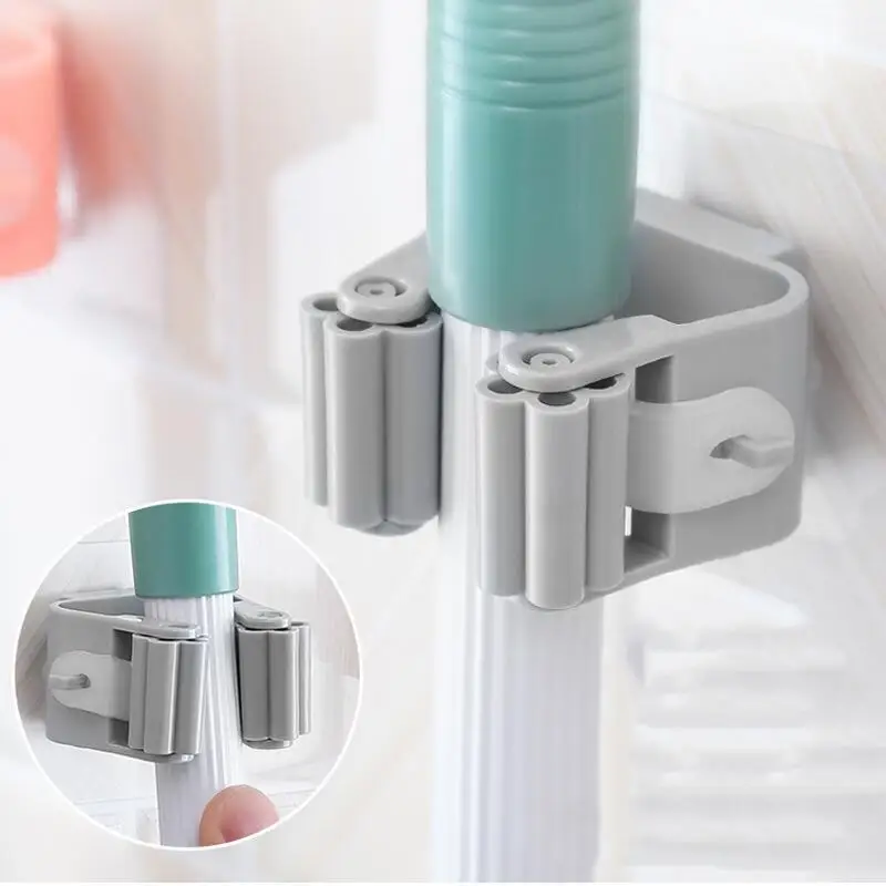 

Multi-Purpose Mop Holder Hook Storage Organizer Brush Broom Support Hanger For Kitchen Bathroom Self-Adhesiv Housekeeper on Wall