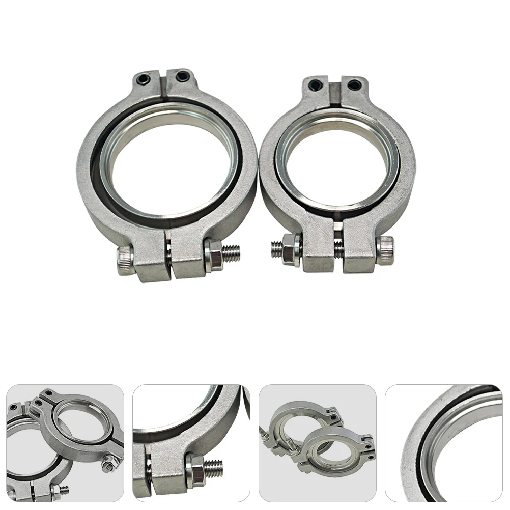 

Exhaust Bypass Valve Wastegates Accessories Mounted Clips Clamp with Screws and Seals Component V-Band Parts Silver