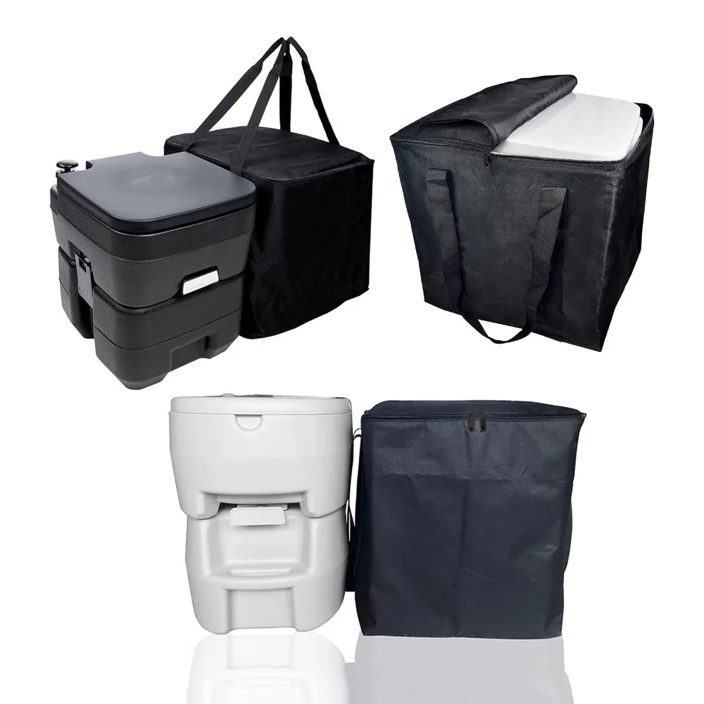 5.3 Gallon Portable Toilet Storage Bag Double Layer Lining 600D Oxford Fabric Camping Toilet Storage Bag Thickening Fabric