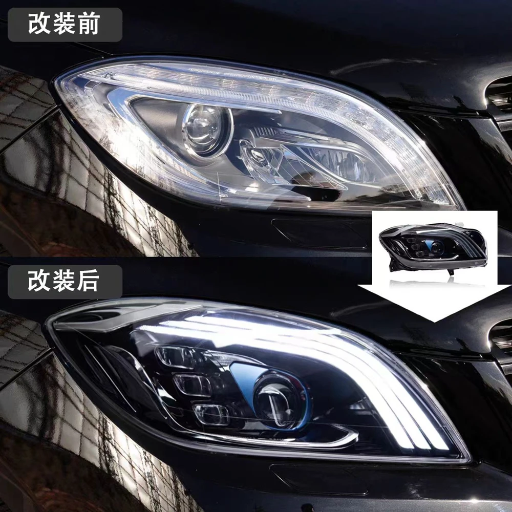 2 Pcs Head Lamp for Benz ML Headlights 2012-2015 W166 LED Headlight LED DRL Projector Lens Dynamic Auto Accessories