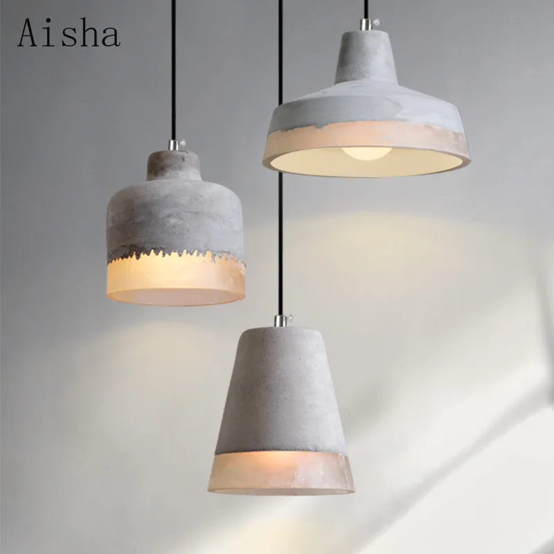 

Loft Retro Cement Pendant Lamp Industrial Style Loft Decorative Hanging Light Suitable for Home Kitchen Restaurant Bar Lighting