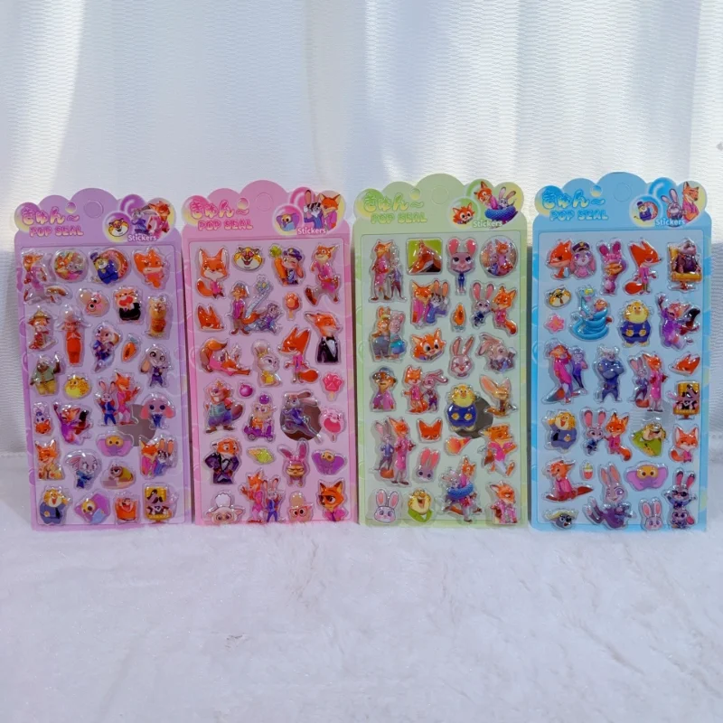 Bonito dos desenhos animados diversão 3d adesivos louco zootopia 3d oco em relevo adesivo decorar garrafas de água cadernos fazendo cartões decoração presentes