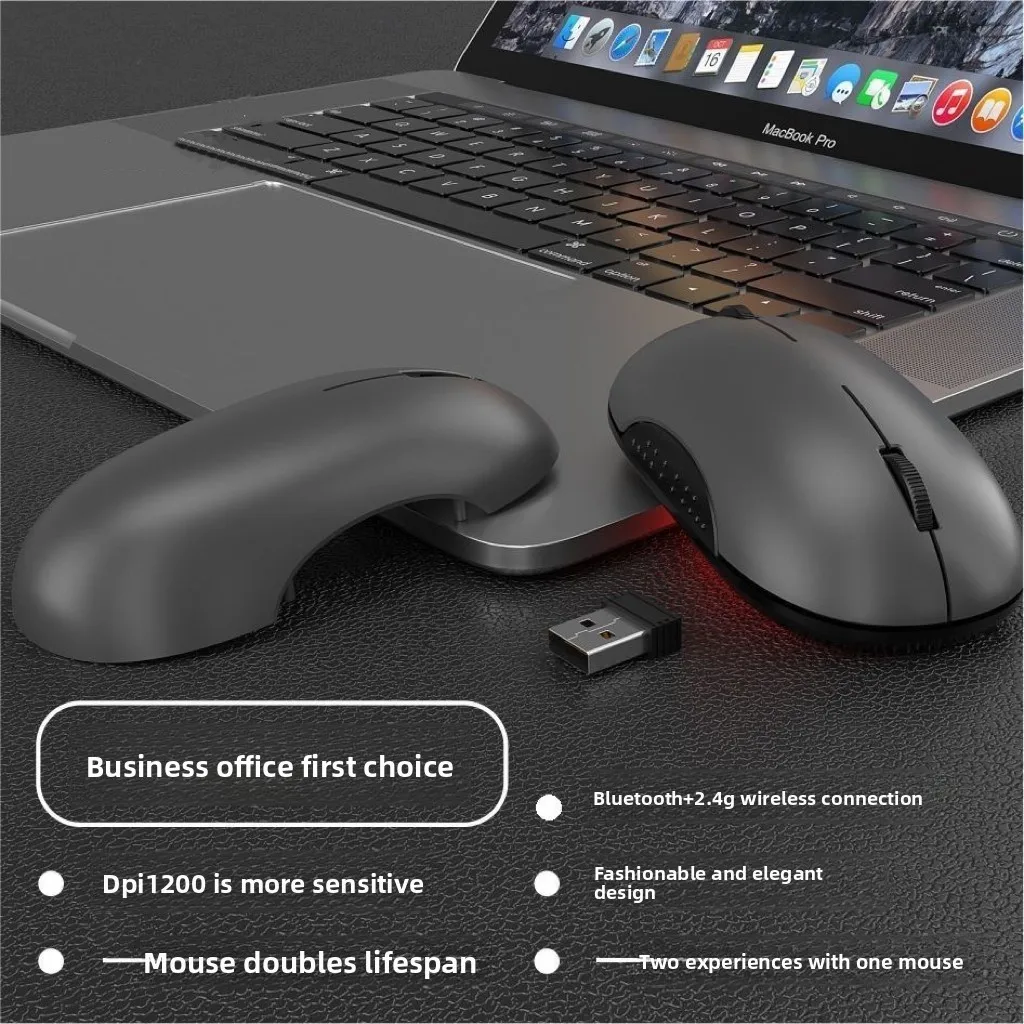 Tri-Mode Wired/2.4G/BTOffice Gaming Mouse,RGB Backlit Ergonomic Mechanical Feel,Programmable Driver,Long Battery for LOL PUBG CF