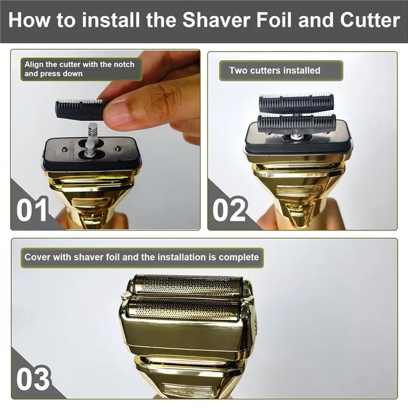 2 Pack Shaver Replacement Foil And Cutter For Babylisspro FXONE Double Foil Stick Shaver Blade