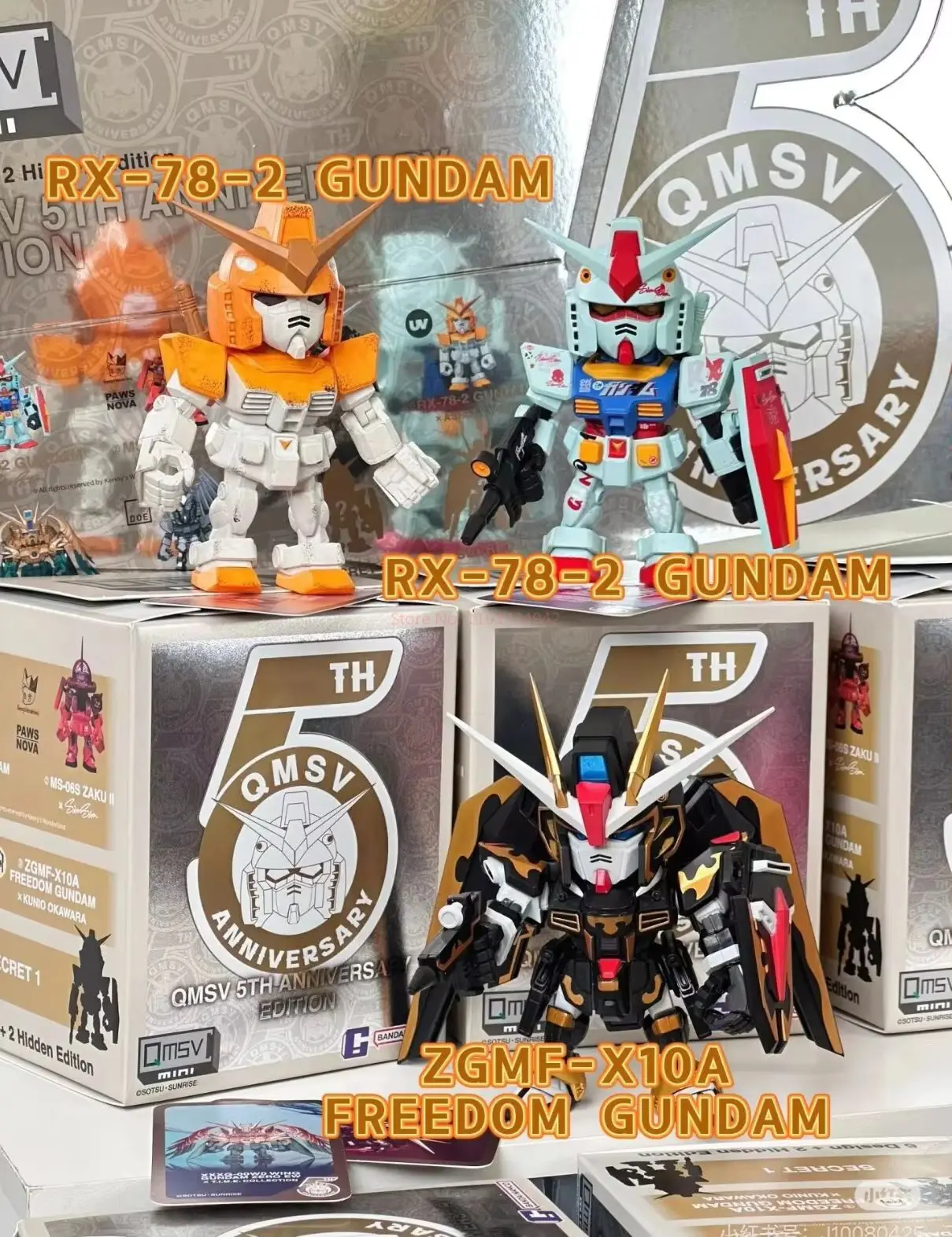 جديد حقيقي بانداي Qmsv Mini 5th الذكرى جمع صندوق أعمى الفنان روبوت مجاني Zaku هدايا مفاجأة رائعة ألعاب المهرجان #5