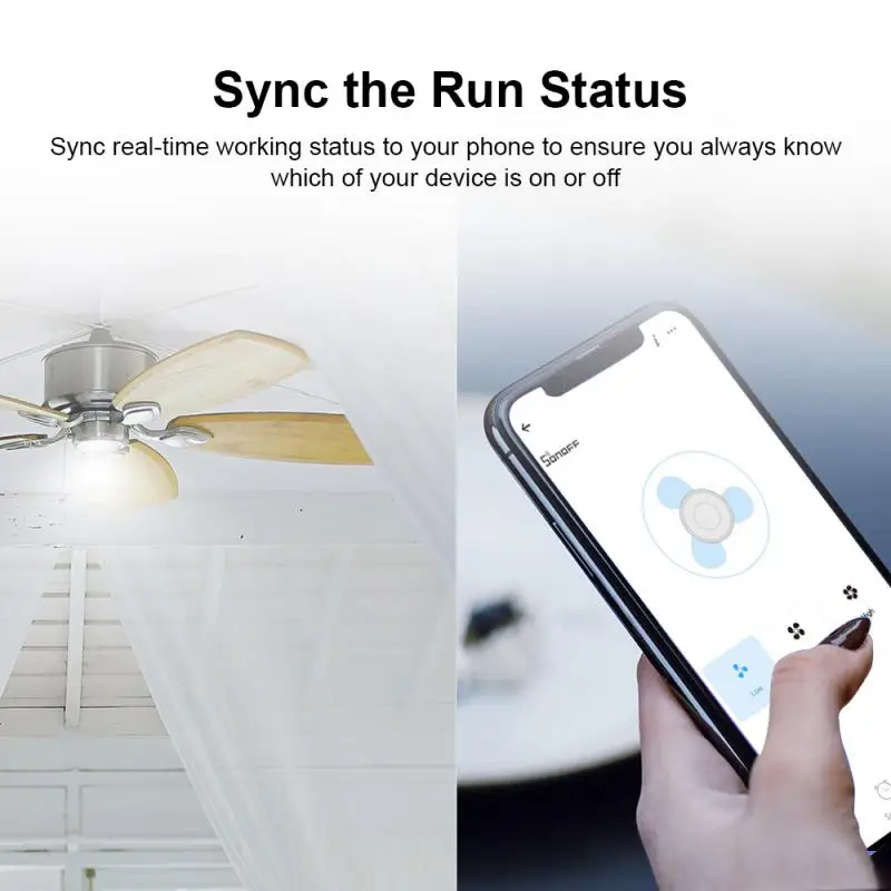 SONOFF IFan04 Wifi Smart Fan Switch Celling Fan/Light Controller 433 RF/eWelink APP/Voice Remote Control Adjust Speed Smart Home