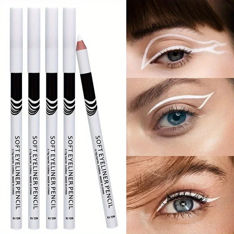 White Eyeliner Pencil Thick Slender Eyeliner Fast Drying Long Lasting Smudge Proof Eyeliner Pen Waterproof Women Makeup Cosmetic