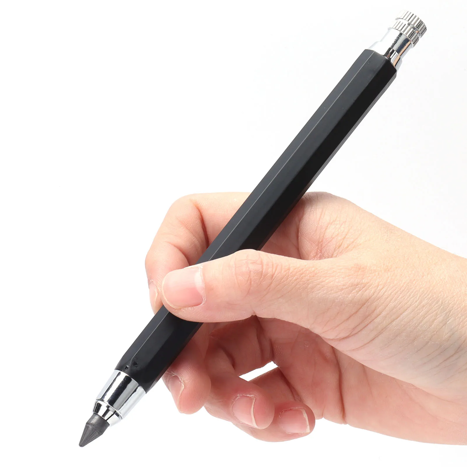 

1 шт. автоматический карандаш из нержавеющей стали 5,6 мм, размер заправки, портативная механическая ручка для рисования граффити