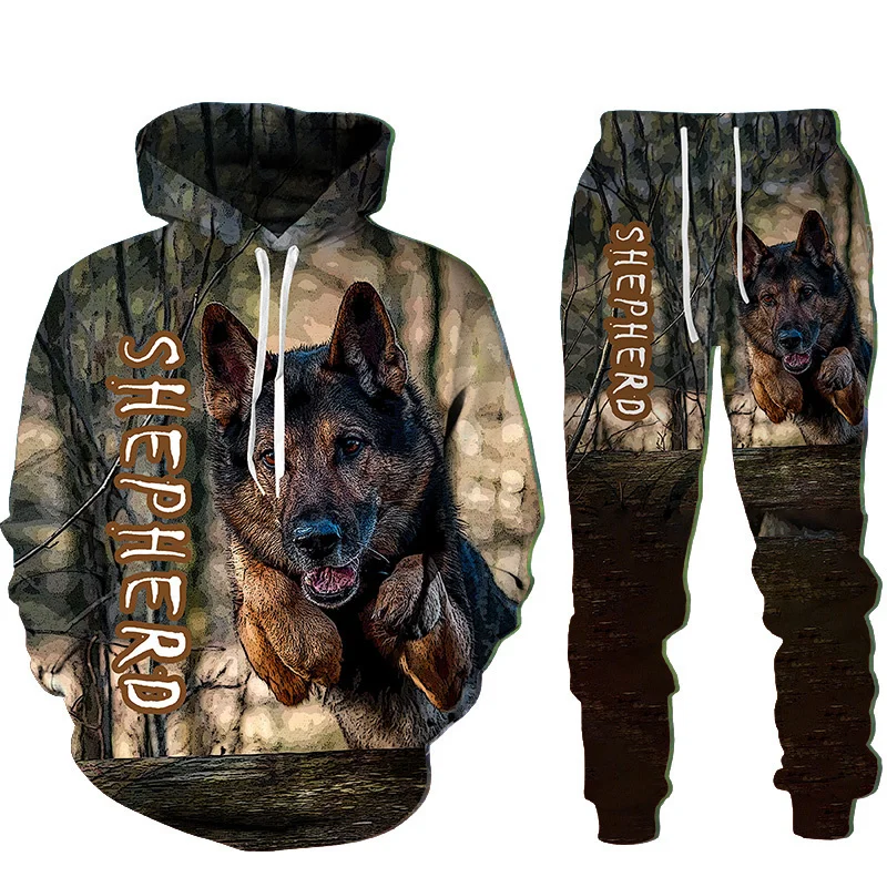 Rottweiler Dog 3d Printed Hoodie Suit Male Autumn Winter Casual Sweashirts Sweatpants Men Tracksuit Set Fashion Men\'s Clothing