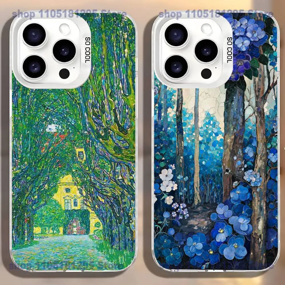 

The Kiss Gustav Klimt Phone Case For iPhone17,16,15,14,13,12,11,Mini,Pro,SE,MAX,plus,White Matte Shockproof Cover