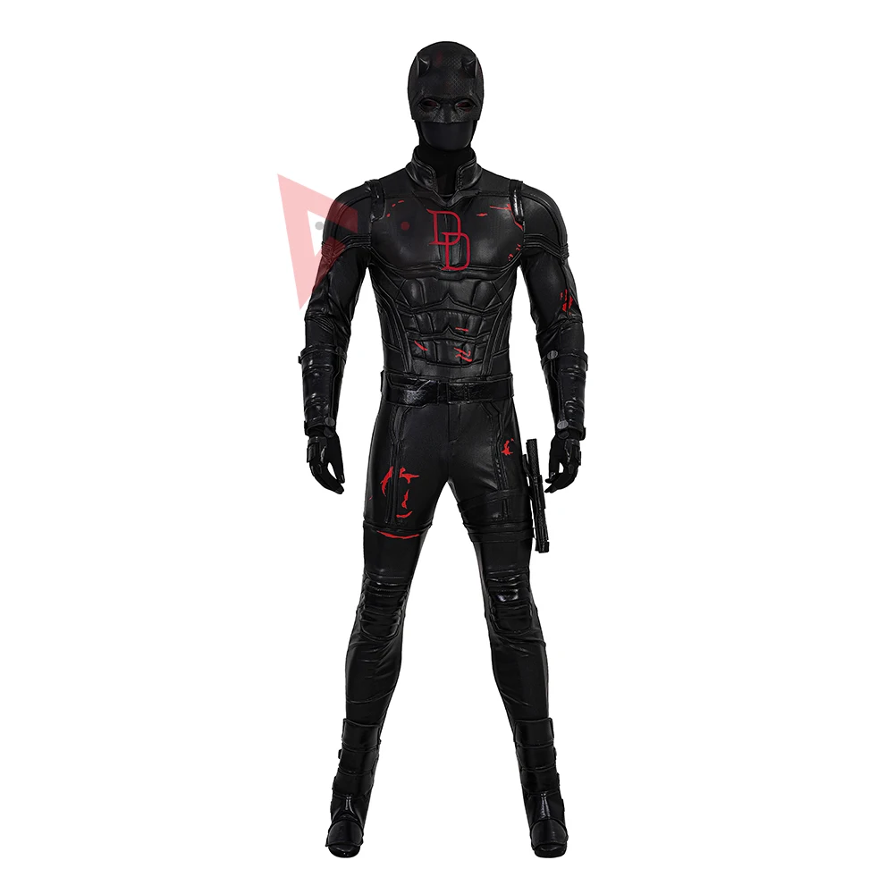 

Новый фильм Daredeviling Born Again Косплей Костюм Черный комбинезон Шлем Перчатки для игры Хэллоуин Вечеринка на заказ