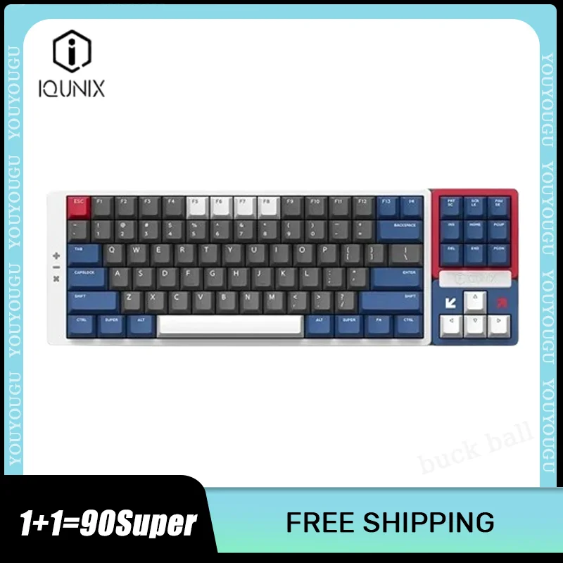 

Presale Iqunix 1+1=90 Super Mechanical Keyboard 3mode Wireless Keyboard Hot Swap 2.4G/USB/Bluetooth 89 Keys Low Latency Keyboard