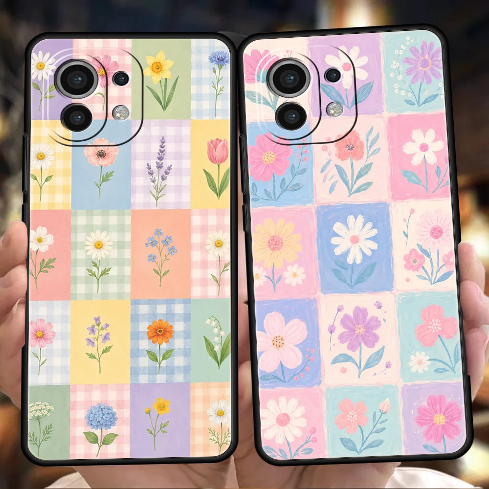 Phone Case Cover for Xiaomi Mi 17 15 14 13 12 11 Ultra 17T 15T 14T 13T 12T 11T Pro Lite 5G Soft TPU Collection Of Spring Flower