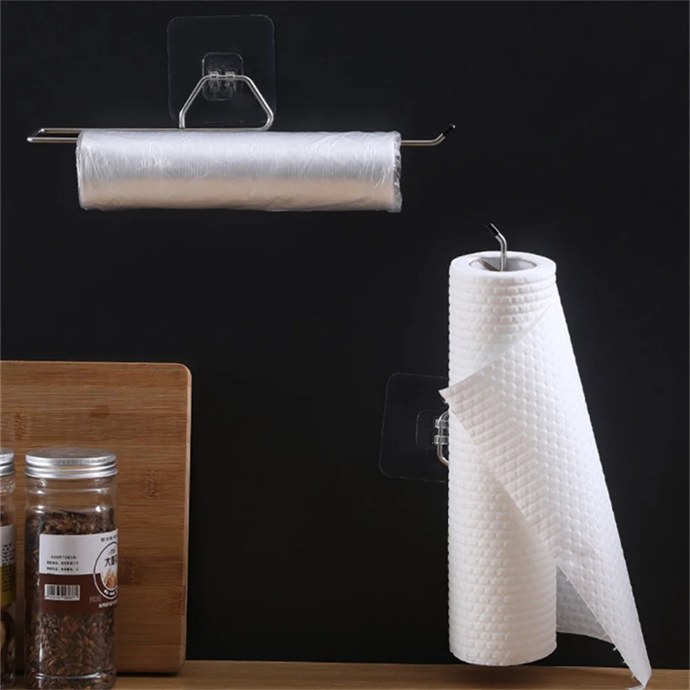 Toilet Paper Holder Bathroom Storage Paper Towel Holder Kitchen Wall Hook Toilet Paper Stand Home Organizer Toilet Accessories