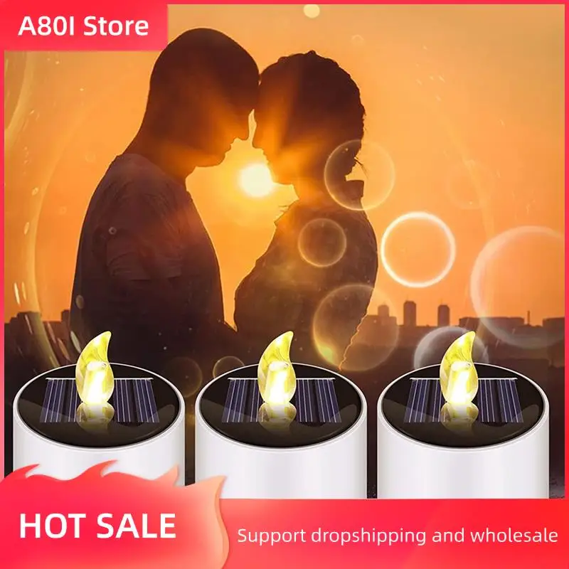 

A80I 6 шт. беспламенные мерцающие солнечные светодиодные чайные светильники, водонепроницаемые и готовые к улицу с датчиком света