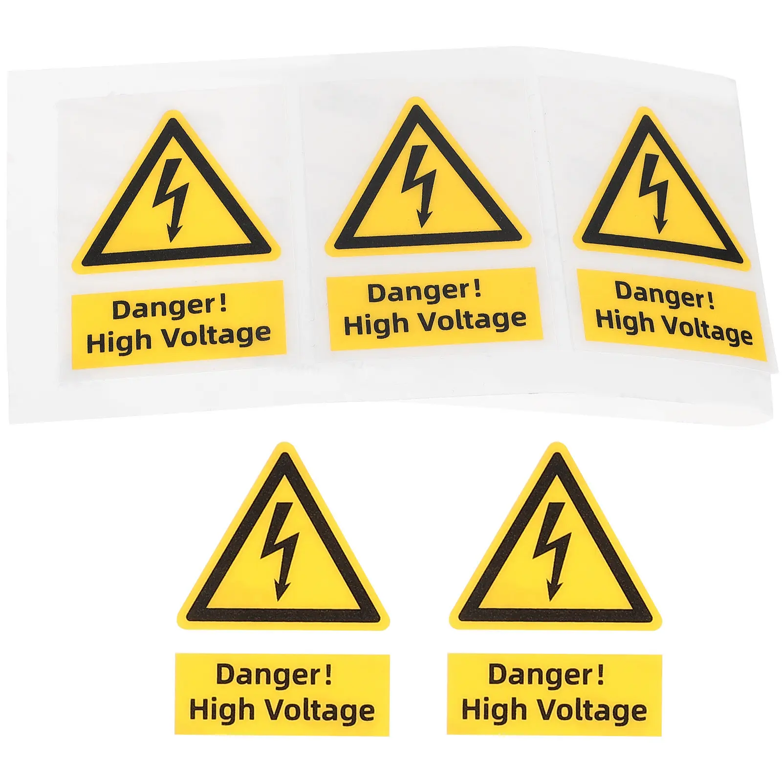 5Pcs High Voltage Warning Stickers Strong Adhesion Waterproof Tear-Resistant Electrical Safety Decals for Industrial Use Power