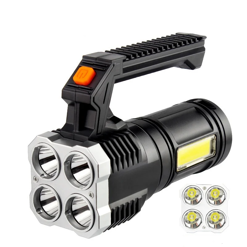 LED flashlight USB charging, COB Side Lights, Portable Handheld Torch for Emergencies Rechargeable Flashlight