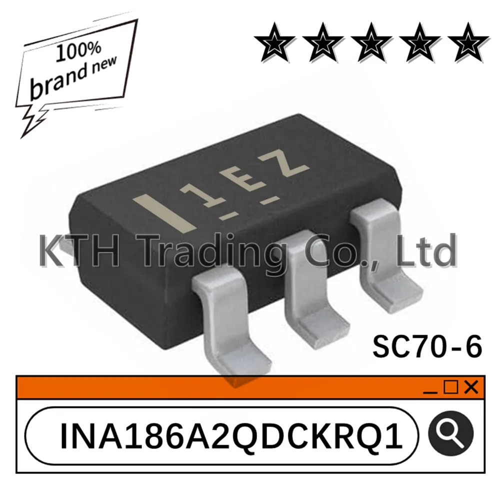 10Pcs/Lot Orginal New INA186A2QDCKRQ1 INA186-Q1 1E8 SC70-6 Current sensing amplifier chip Electronic components integrated IC