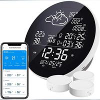 Tuya New Colour Screen Smart Alarm Clock Wifi Weather Station Digital Temperature HumidityTime Calendar UV Thermometer Station