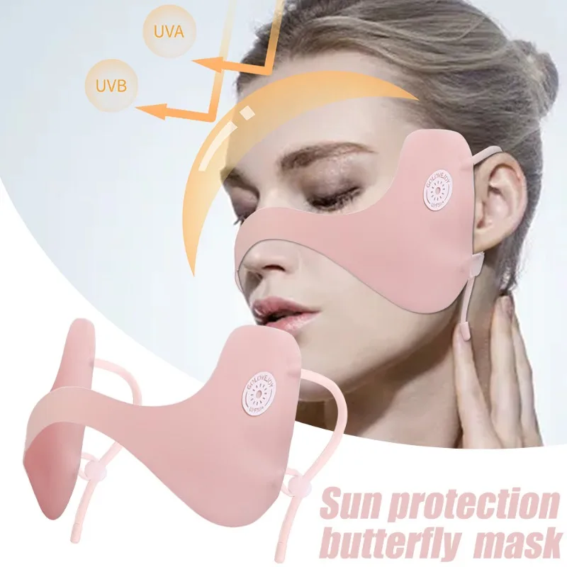 Summer Anti-UV Ice Silk Traceless Butterfly Mask Eye Protection Mask Hip Hop Driving Running Face Fashion Sunscreen Mask Masks